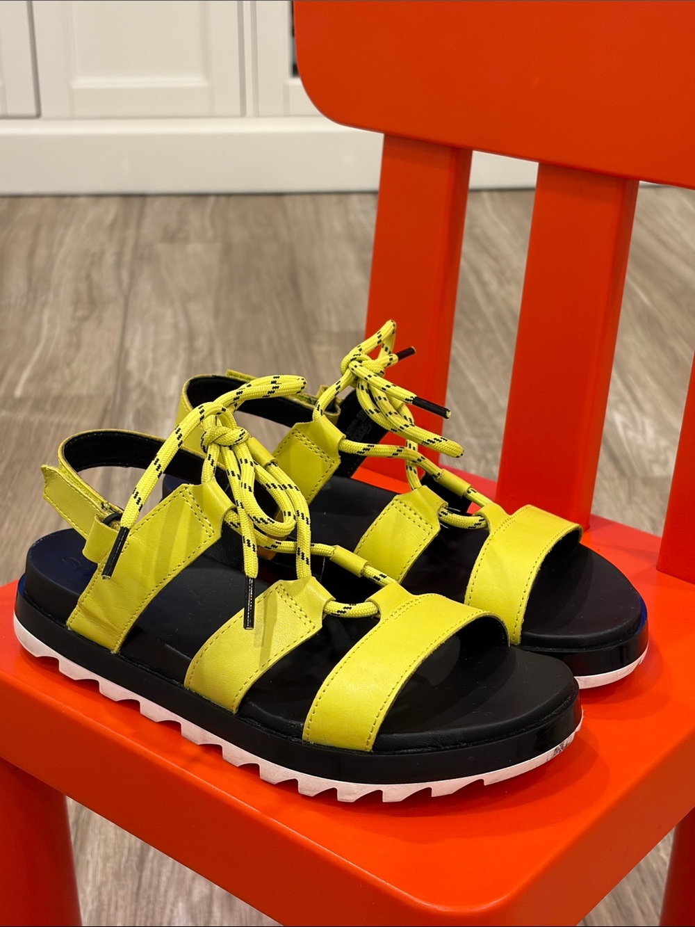 Sorel Roaming Lace Yellow Lace-Up Women’s Sandals